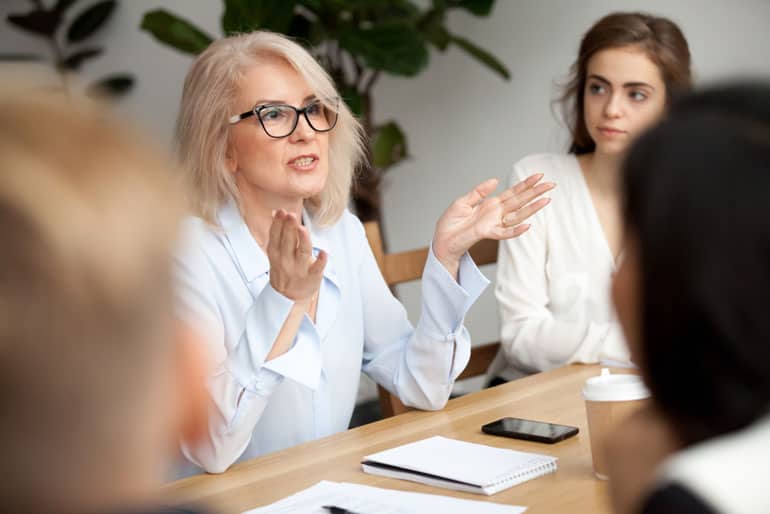 People in stakeholder meeting about agile requirements