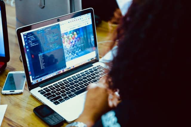 Programmer working on agile project