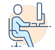 icon of a person at a desk with laptop